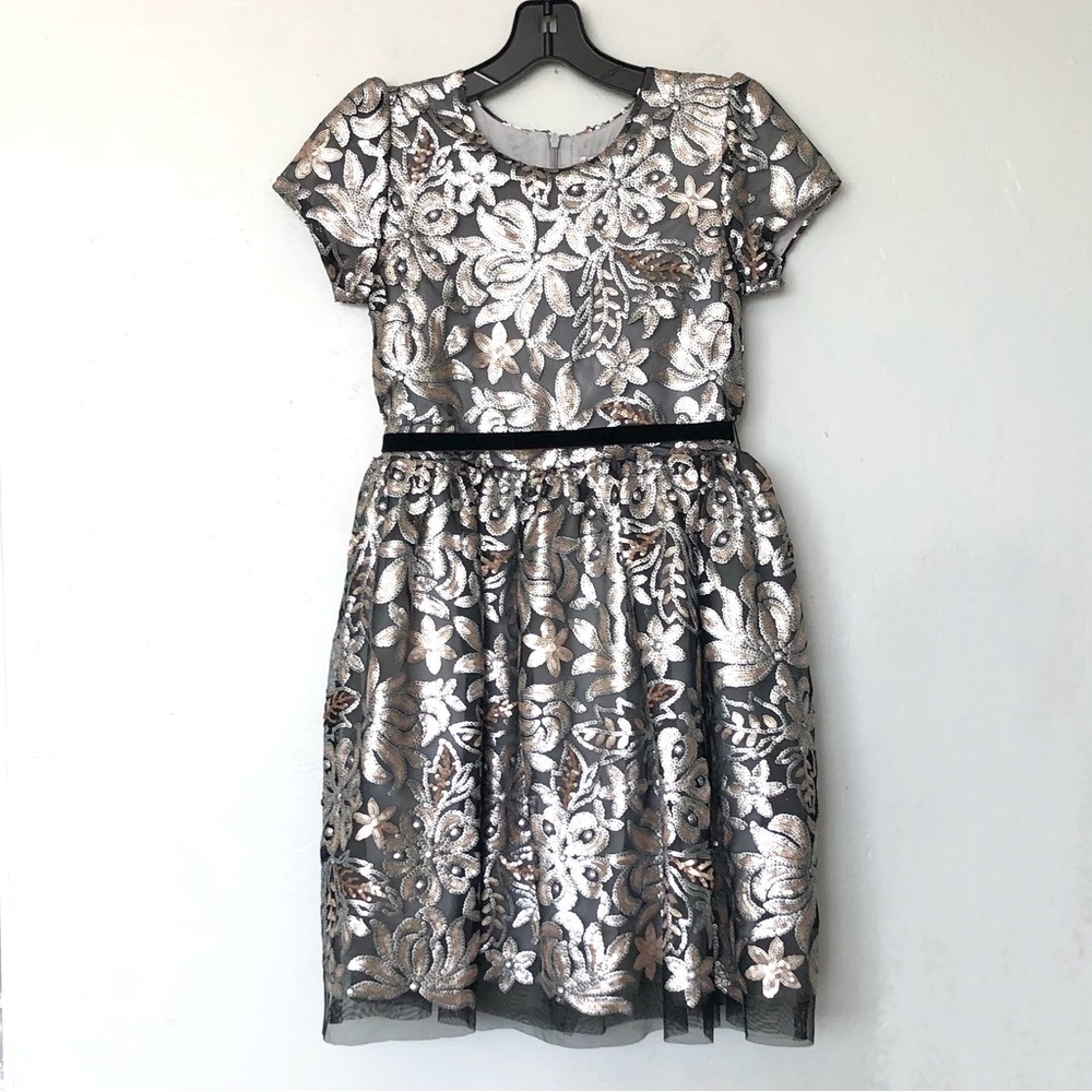 Halabaloo Sequined Mesh Special Occasion Dress in Black Multi Size 12